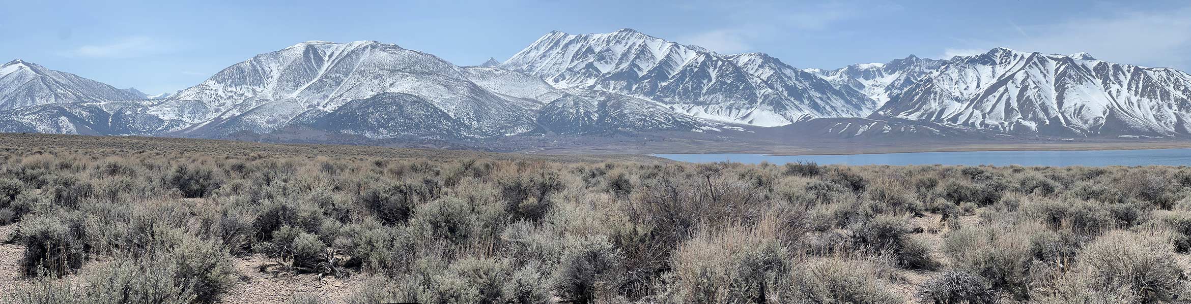 panoramic photo of the Sierra Nevada Mountain range
