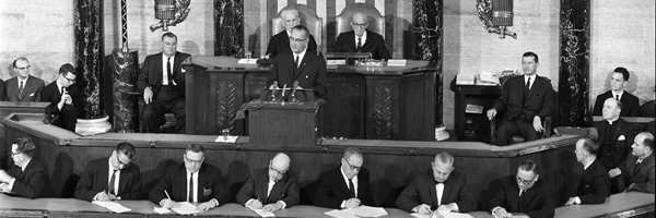 LBJ Giving State of the Union Address Jan. 1964