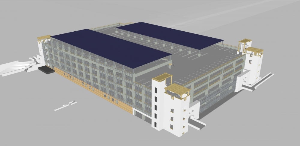 a rendering of the completed structure 22 solar project