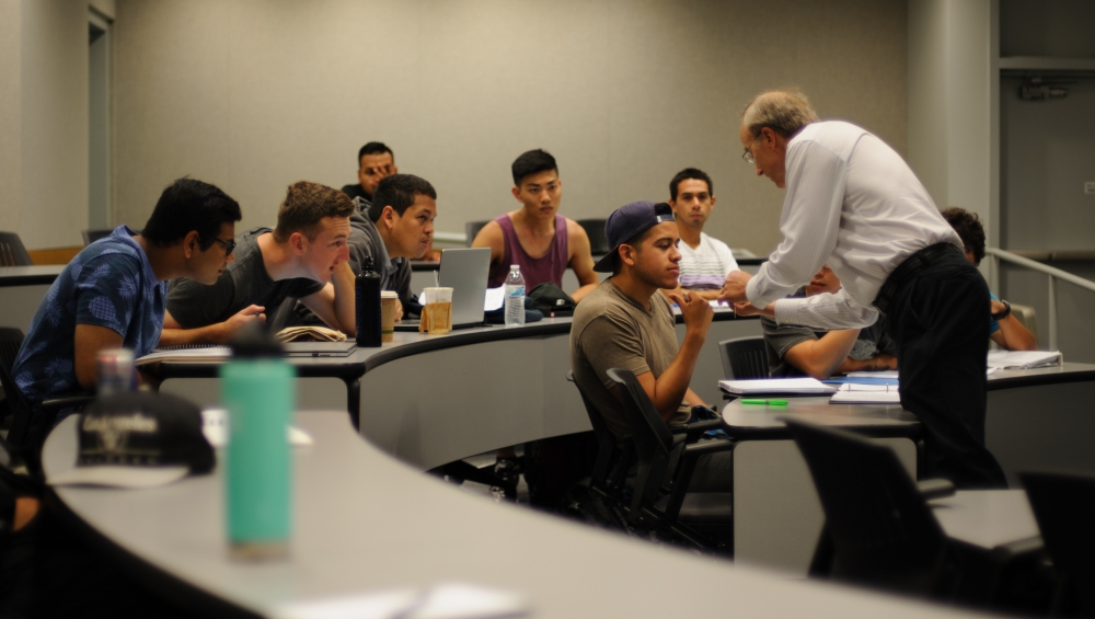 AIM Photonics classroom with students in desks