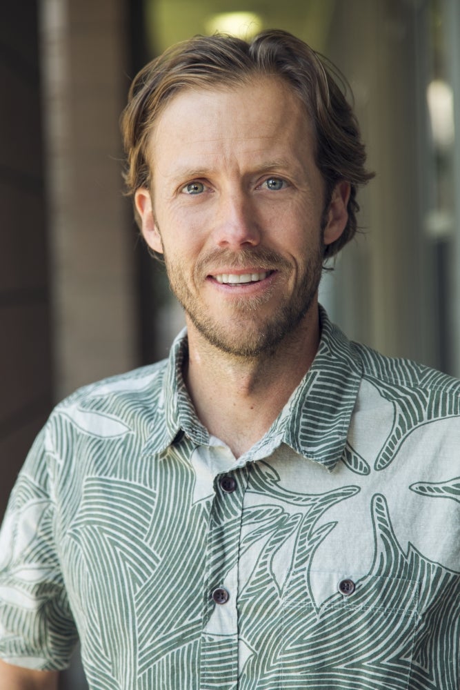 Douglas McCauley in Hawaiian green shirt