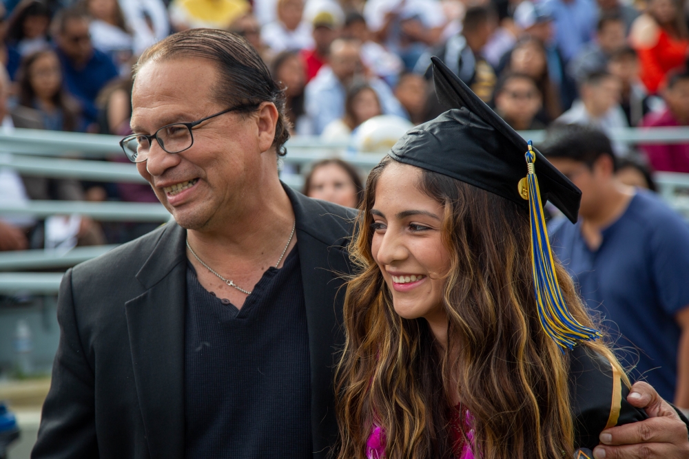 Father and daughter at graduation