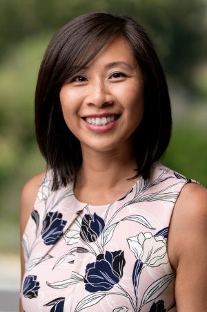 Jennifer Kan in floral blouse