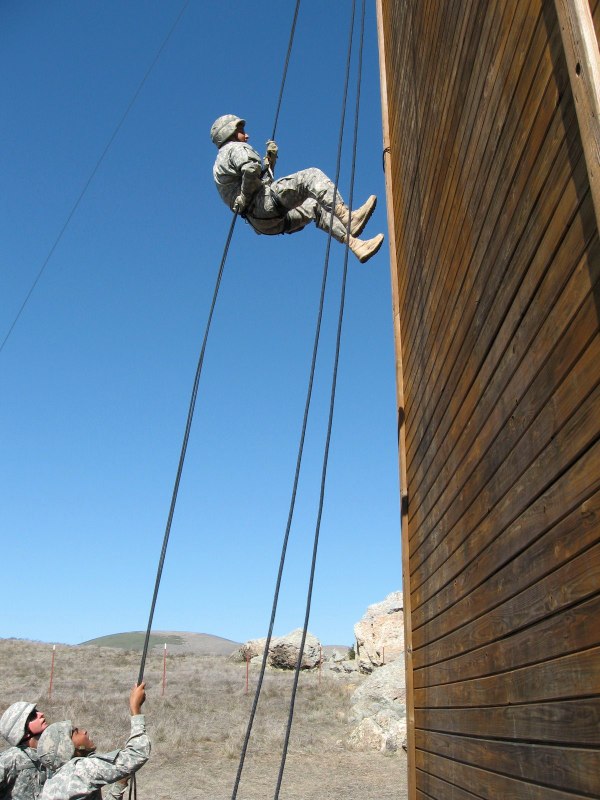 UCSB ROTC cadets rappel