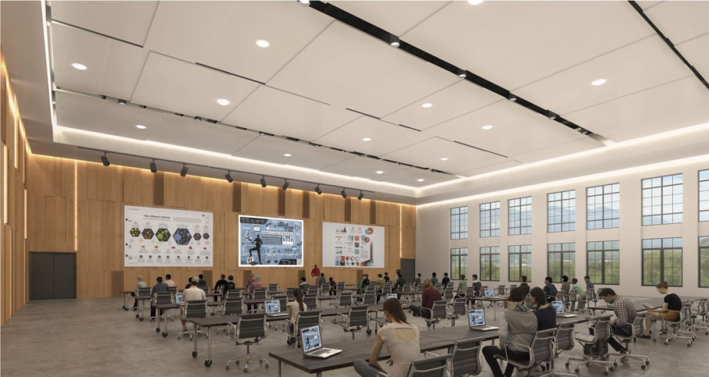 Artist's rendering of a multipurpose academic space in Munger Hall at UCSB