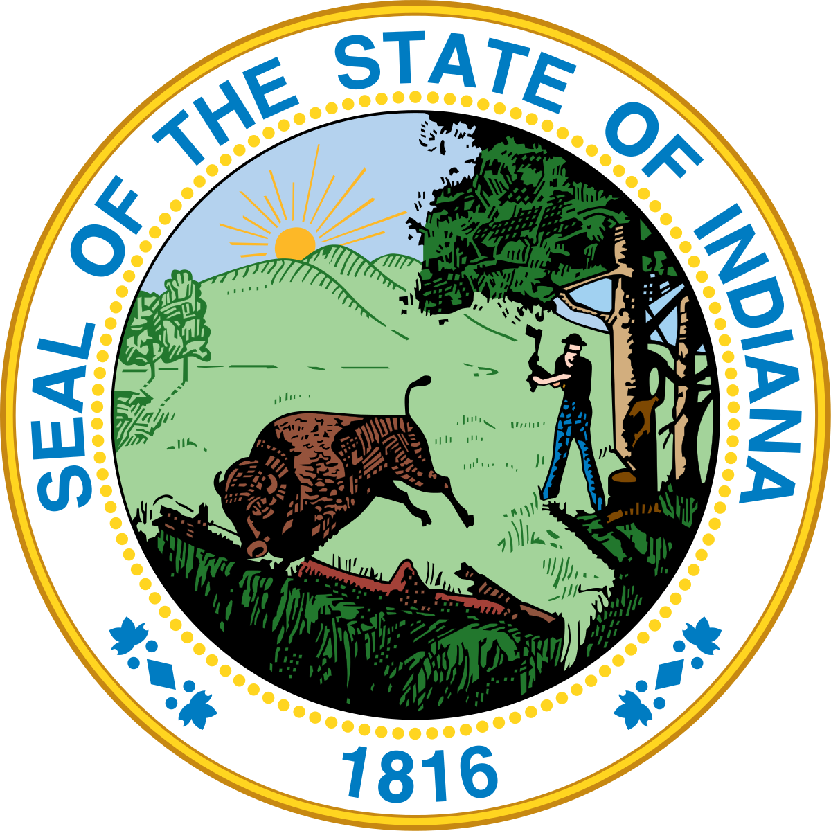 The state seal of Indiana