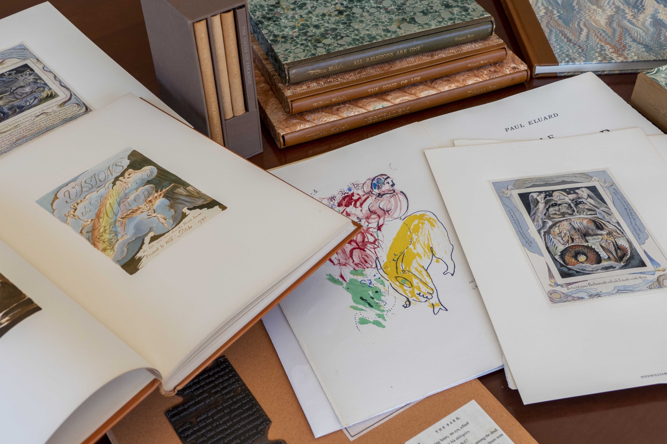 Open books and papers from the Pananides collection at UCSB Library