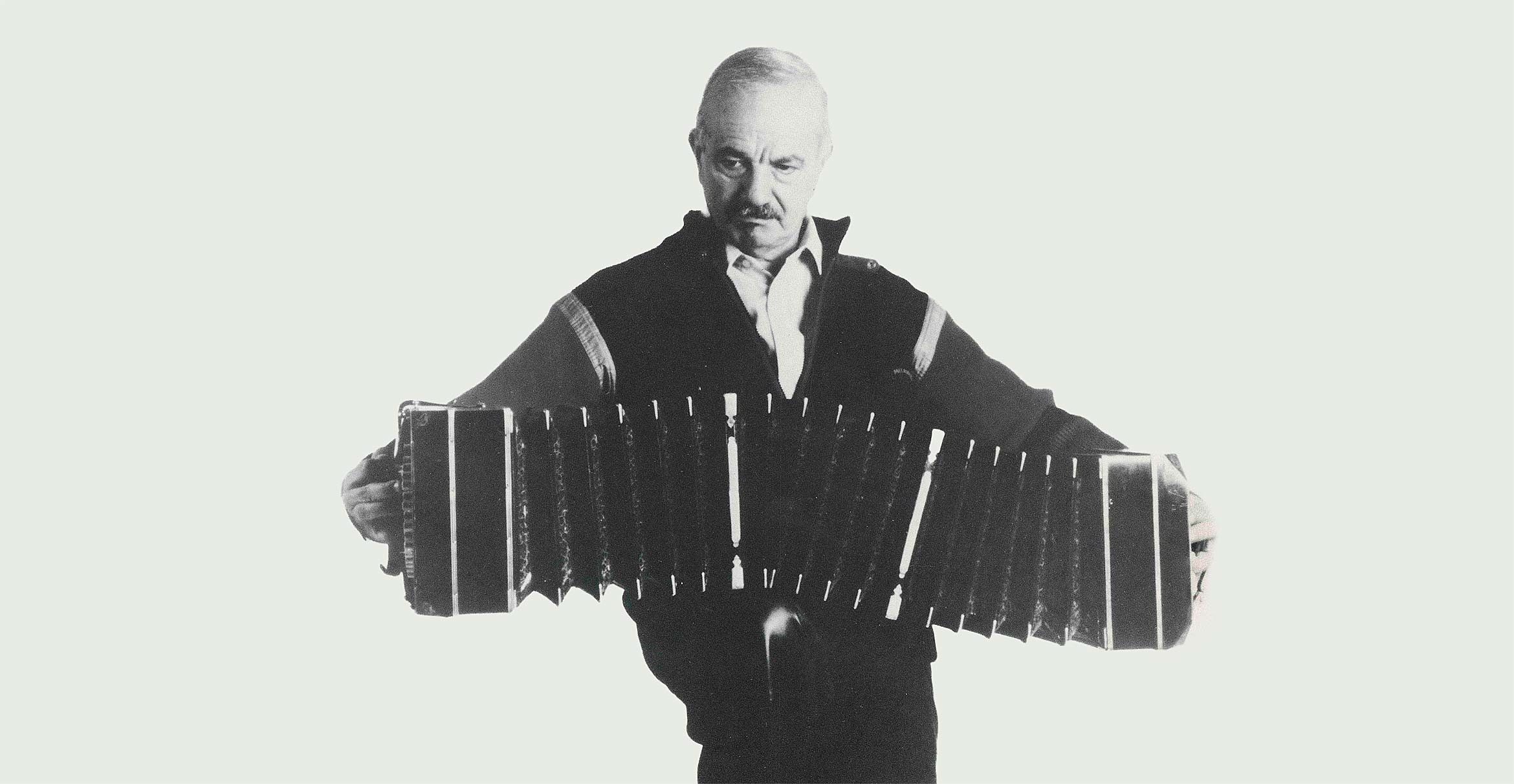 Astor Piazzolla playing the bandoneón