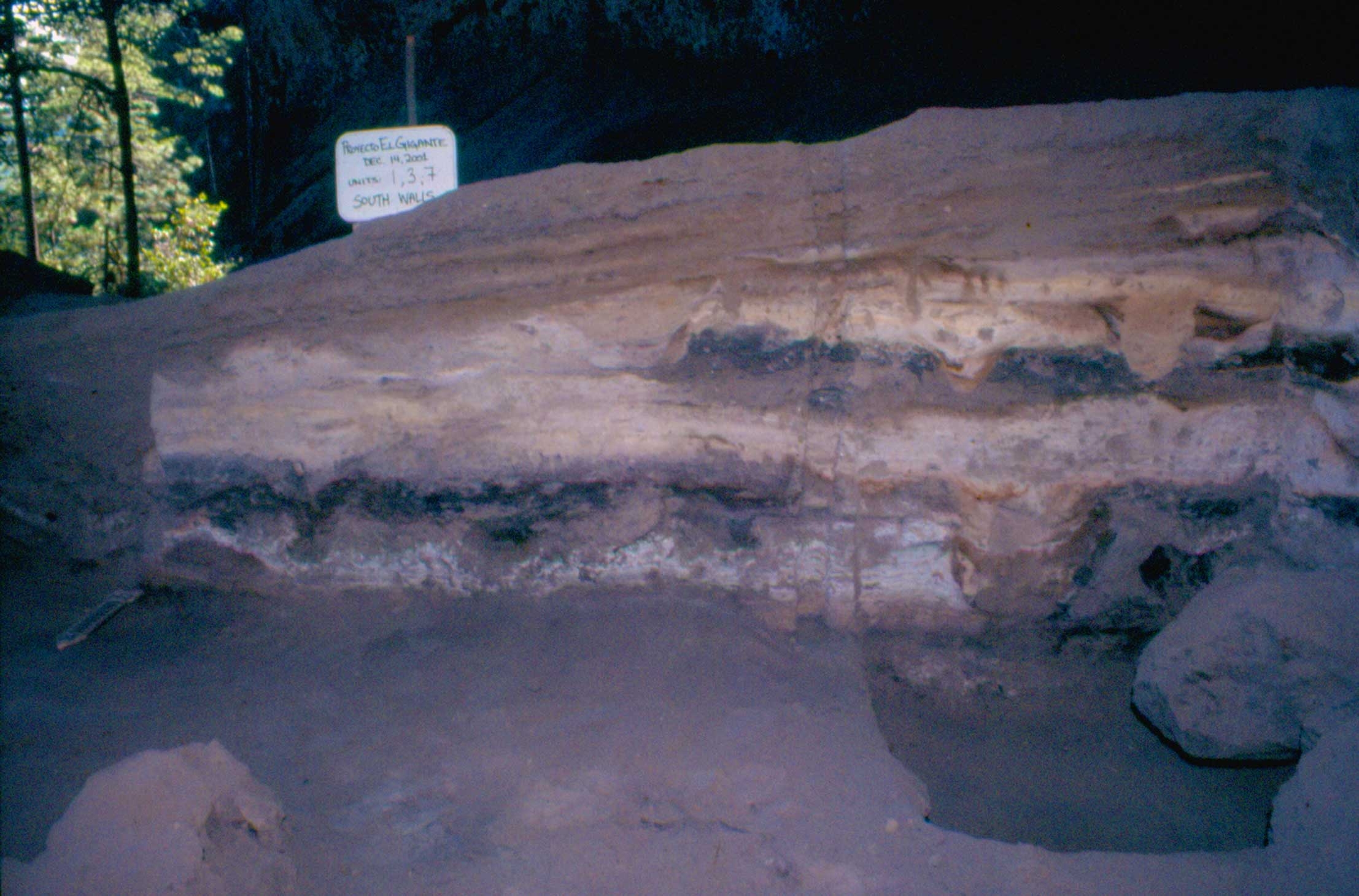 night shot of rock formation 