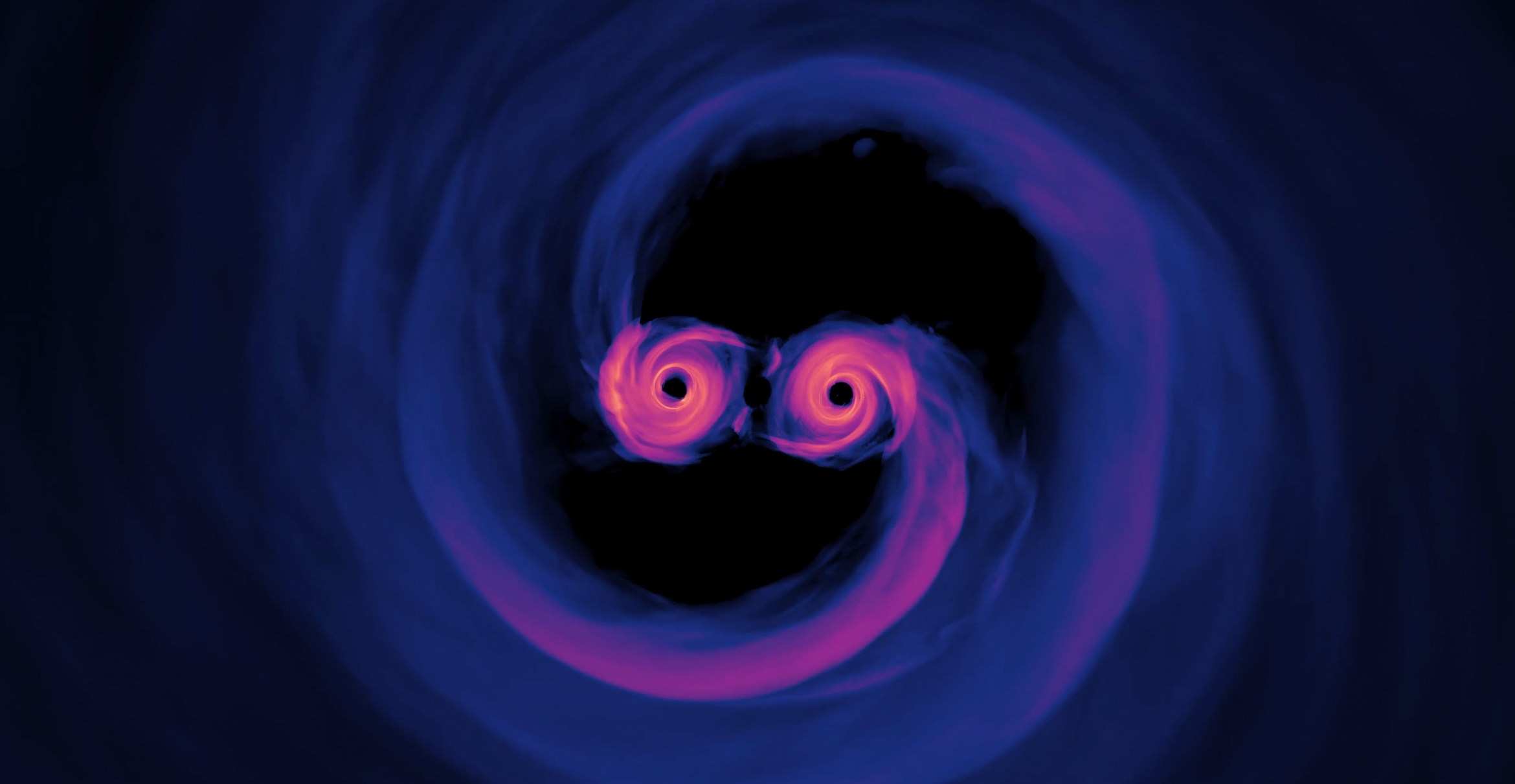 NASA simulation of binary black hole system