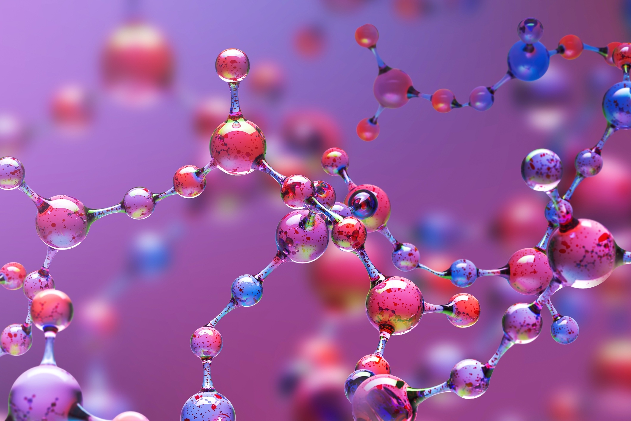 abstract purple and pink peptide molecule
