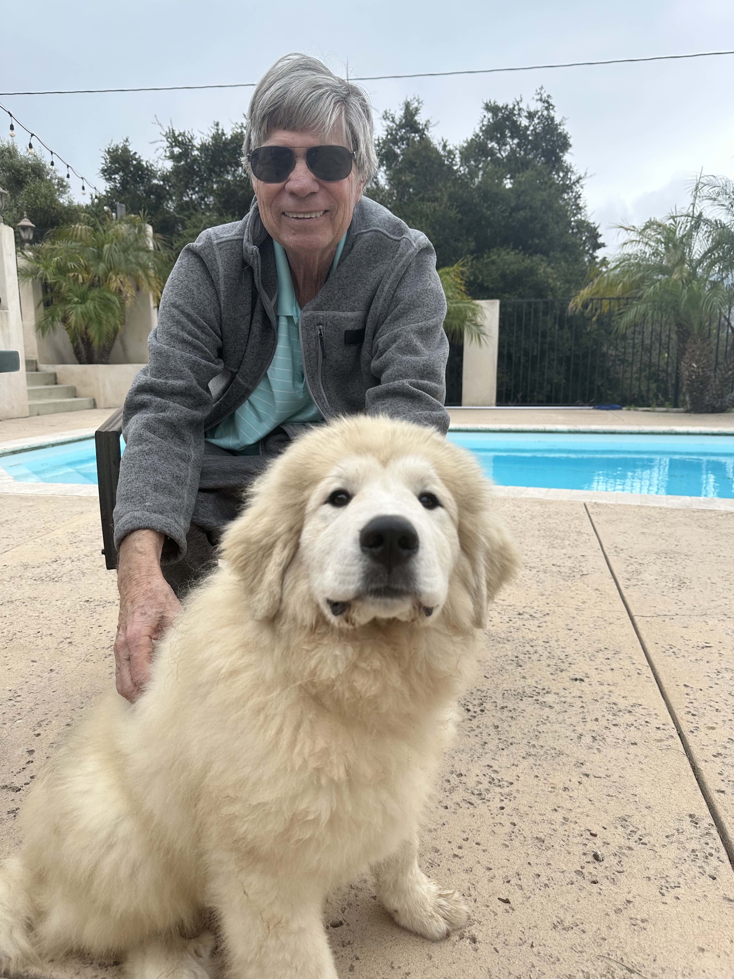 researcher and dog