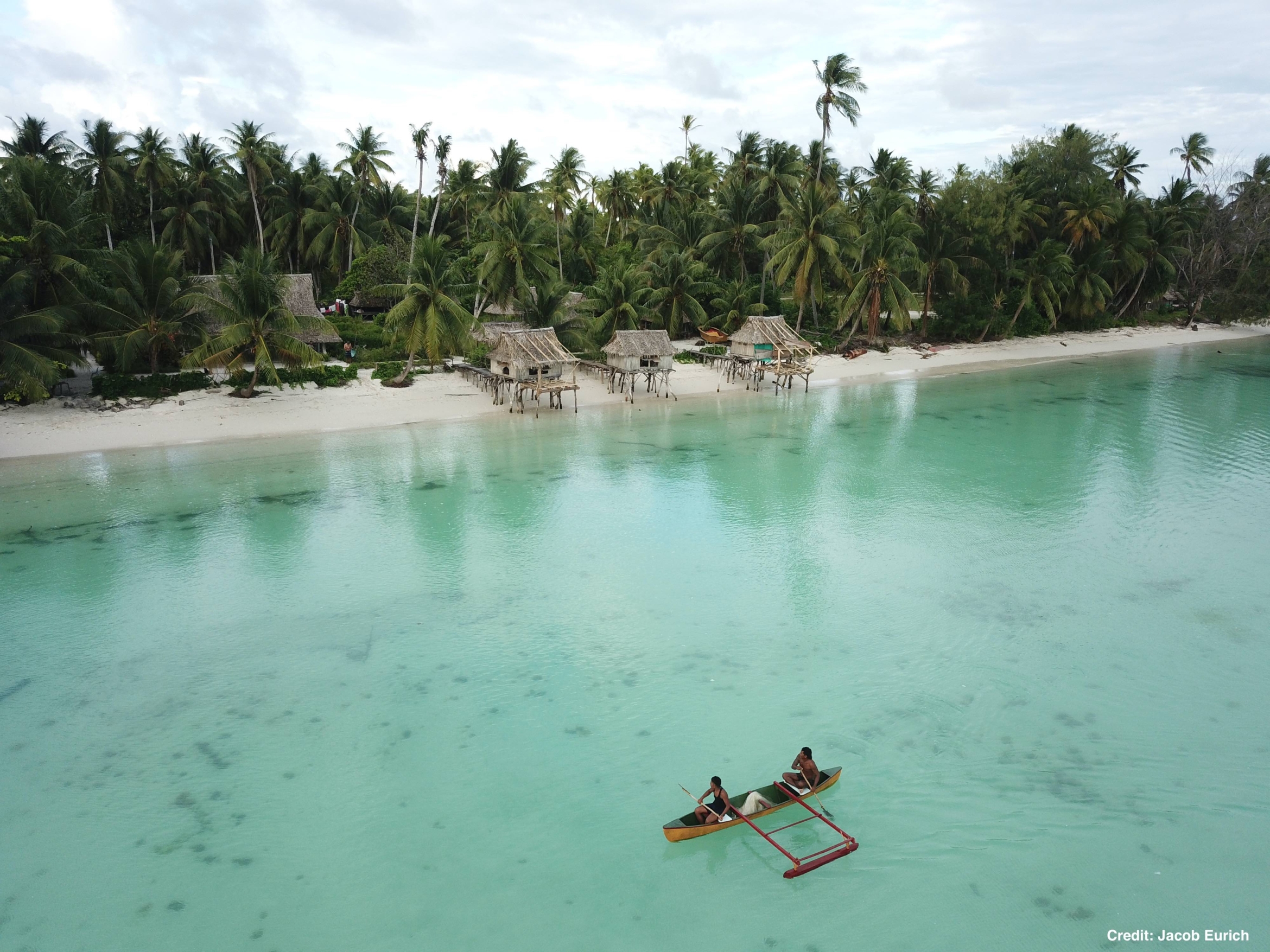 fishers just off a Pacific island shore