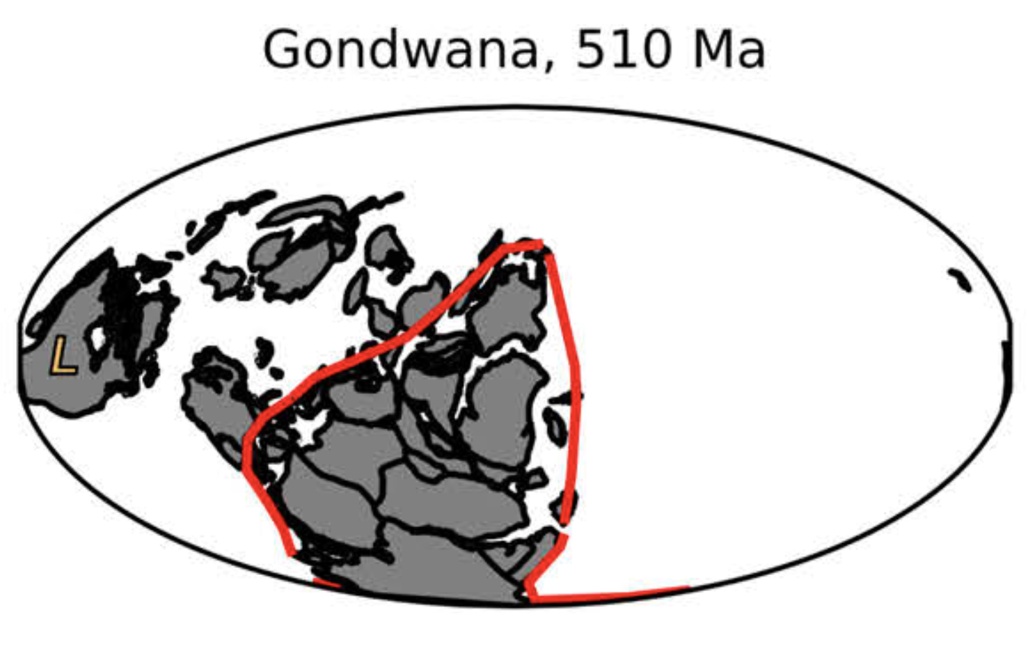 Subduction around Gondwana 510 million years ago.