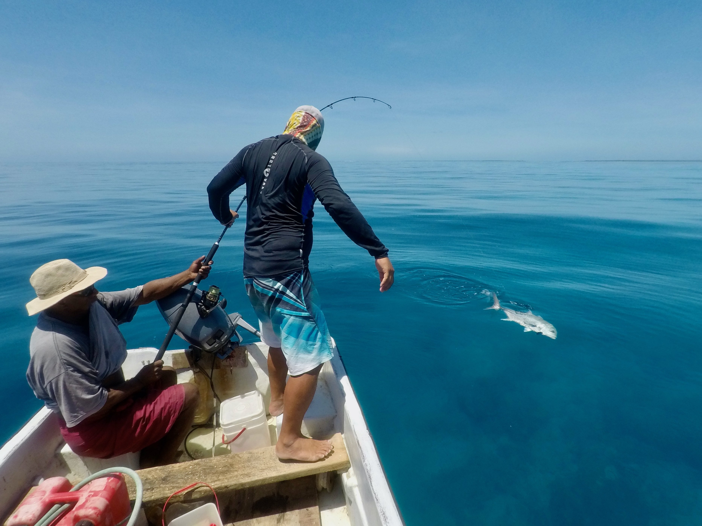 two fishers in Kiribati waters
