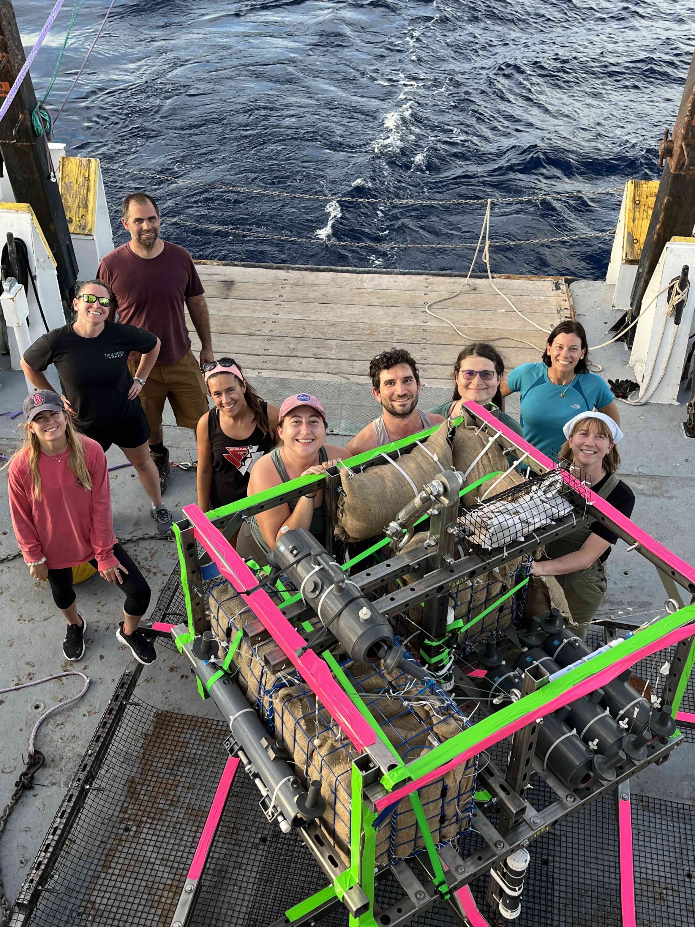 researchers on a boat