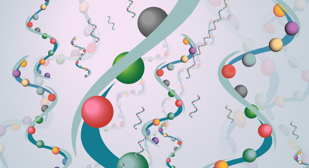 An illustrative image of small peptide helices.