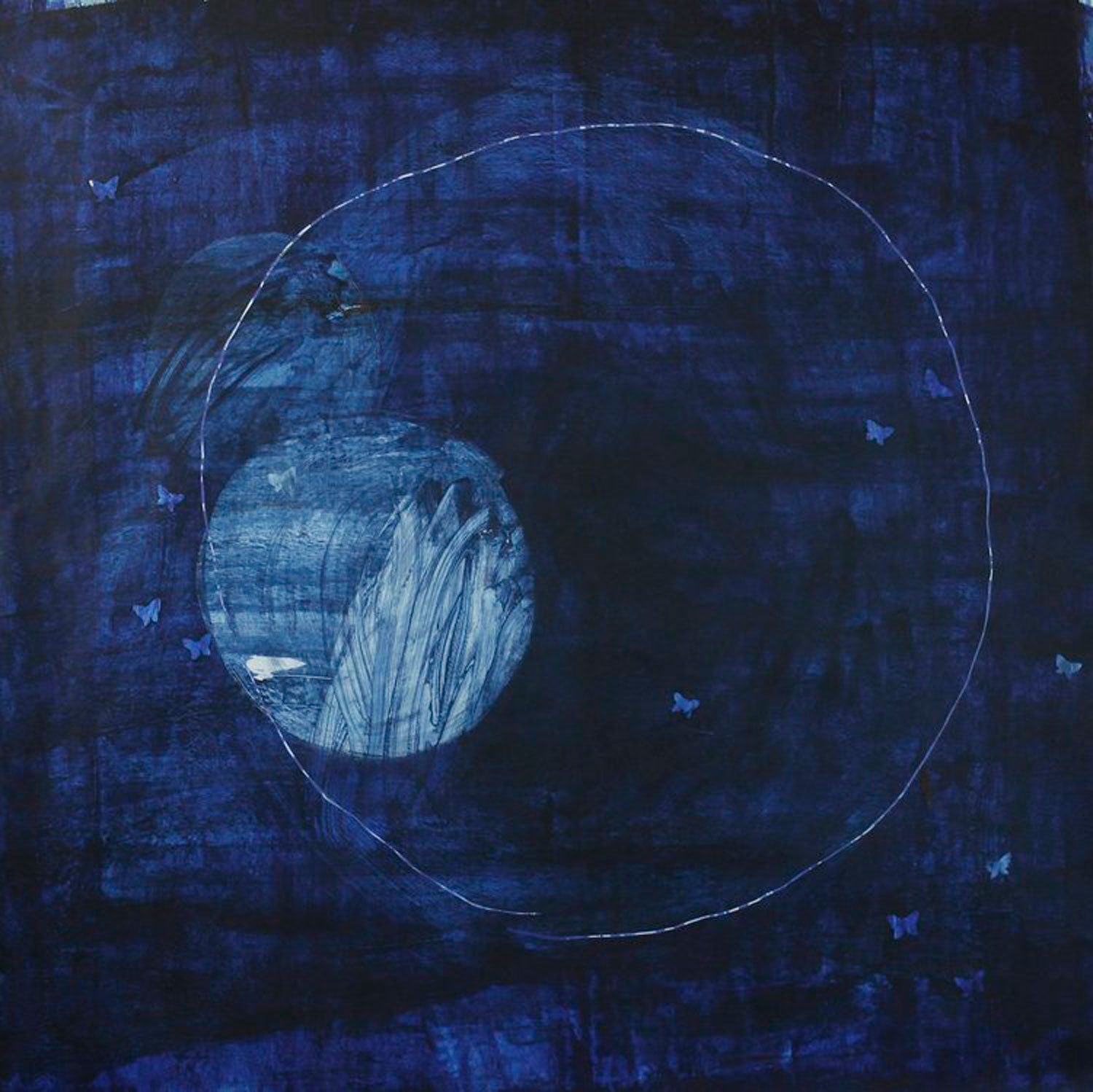 blue and circles painting