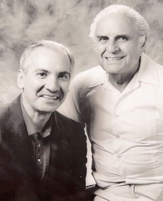 black and white photograph of Mario Garcia and Bert Corona 