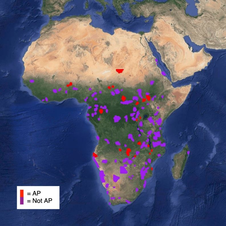 African Parks’ map of anchor sites.