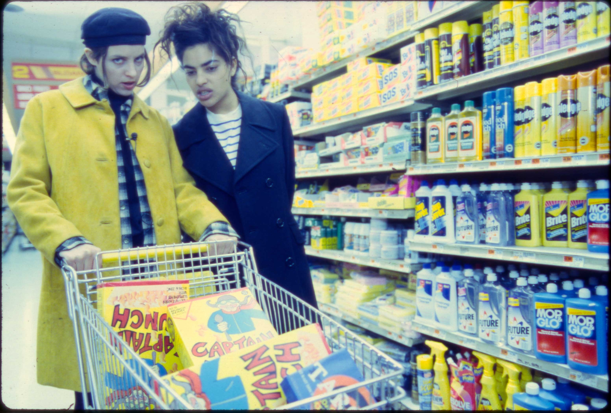 color image of two women in a grocery store 