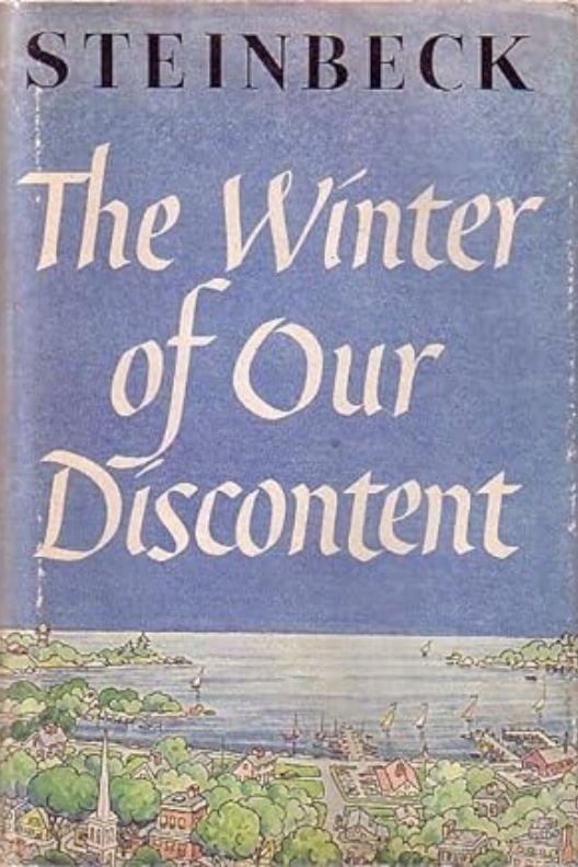 photograph of the cover of the John Steinbeck novel The Winter of Our Discontent