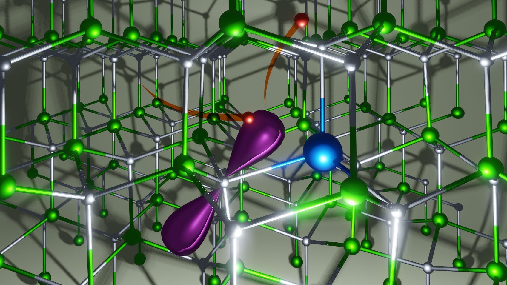 green and purple objects