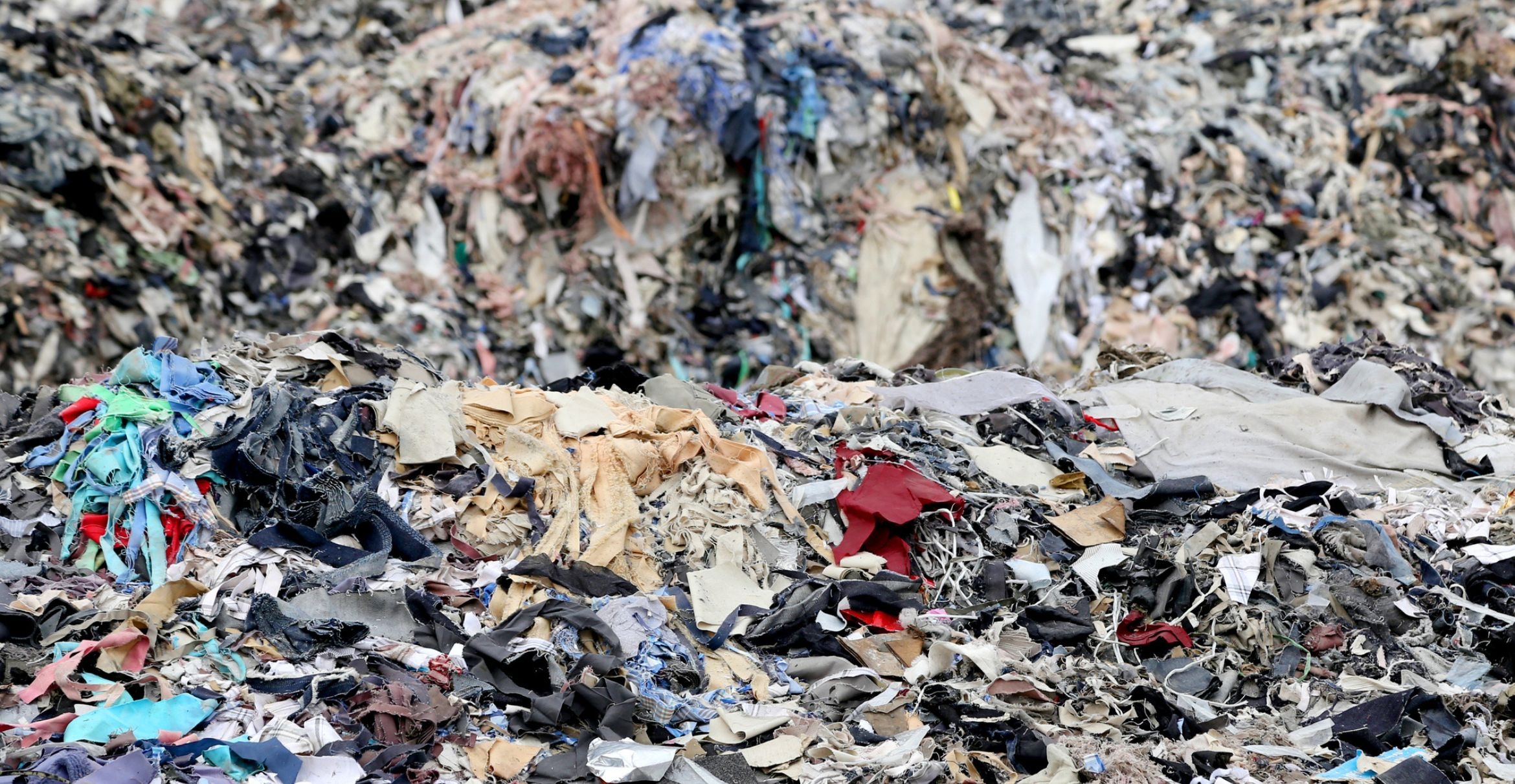 Textile waste fills a dump in Bangladesh.