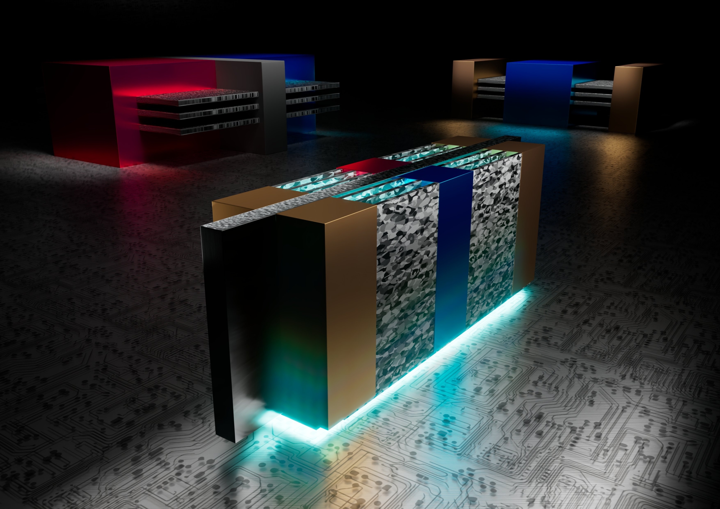 artist rendering of #D semiconductor architectures using 2D materials