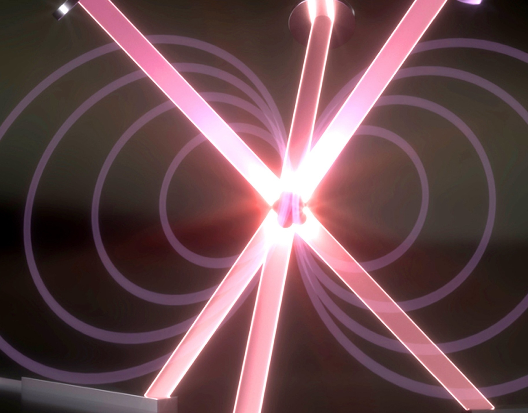 illustration of laser beams that trap and cool atoms