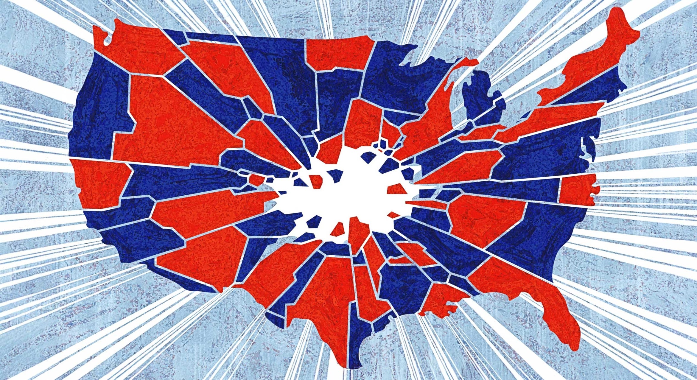 US map breaking apart