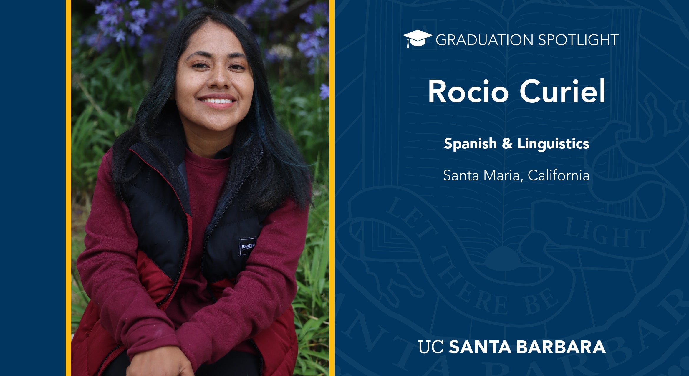 Rocio Curiel sits among nature