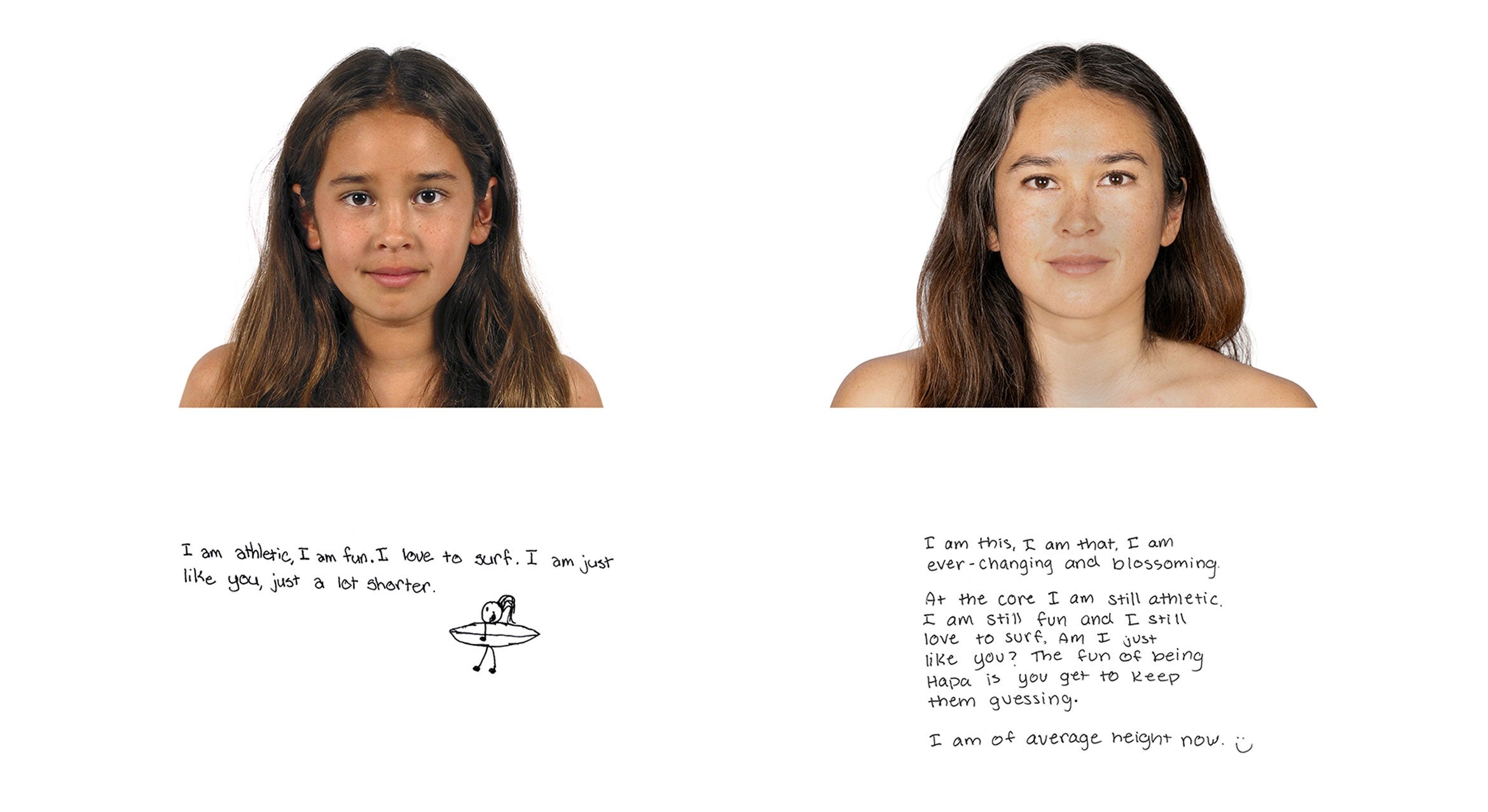 same woman as a girl and an adult