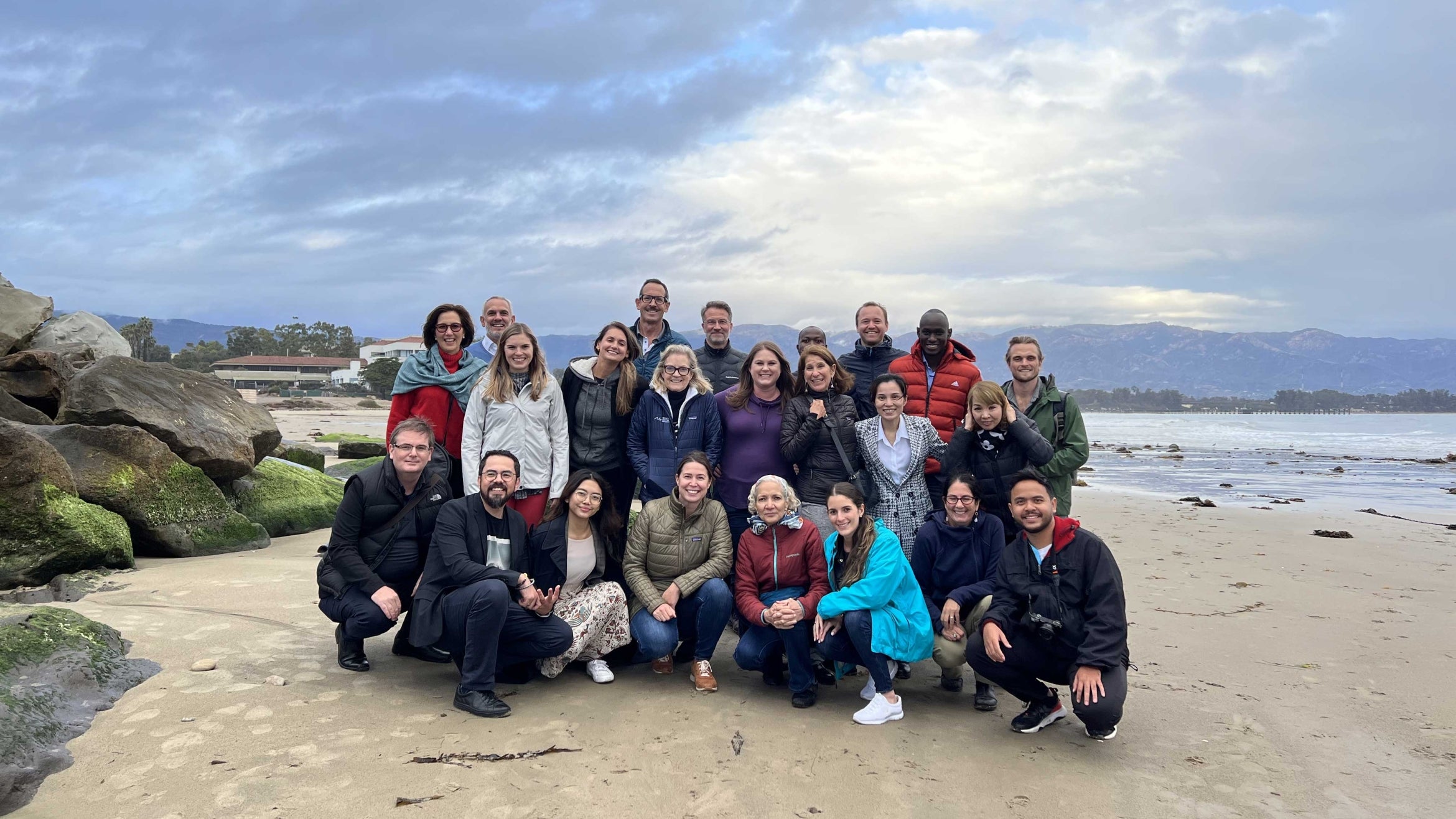 group on beach