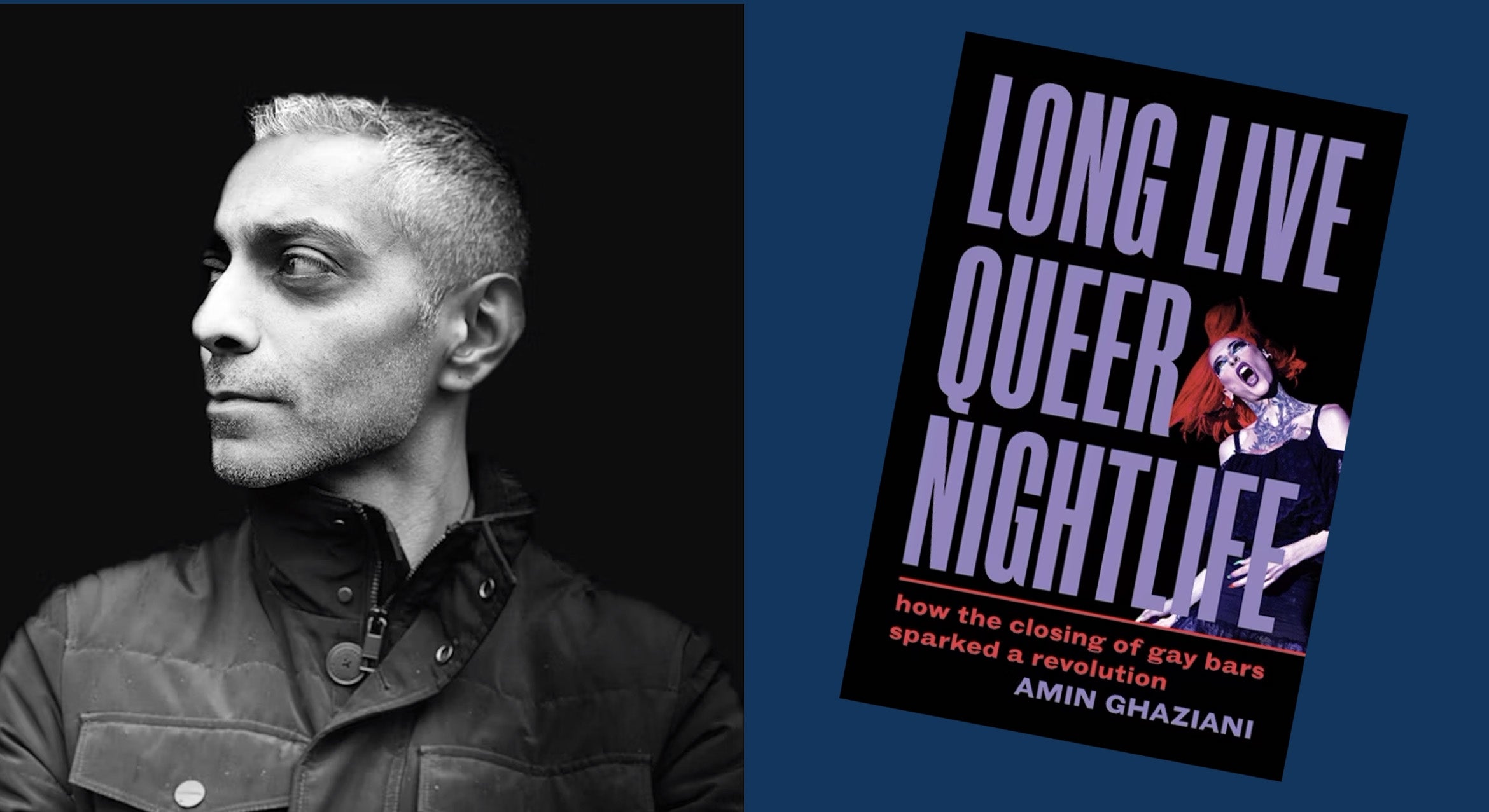 photograph of sociologist Amin Ghaziani and the cover of his latest book