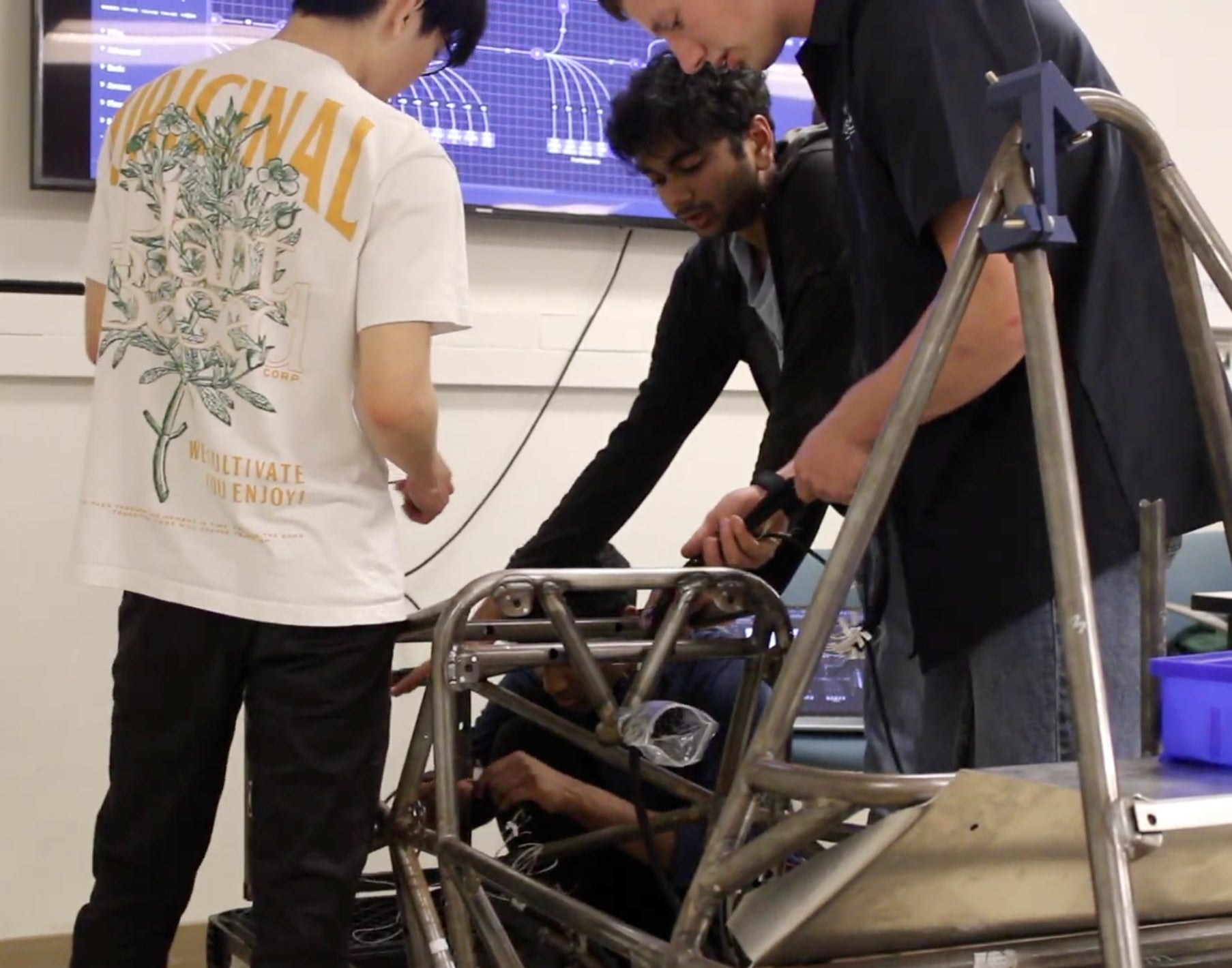 still of Gaucho Racing's electrical and electronics team