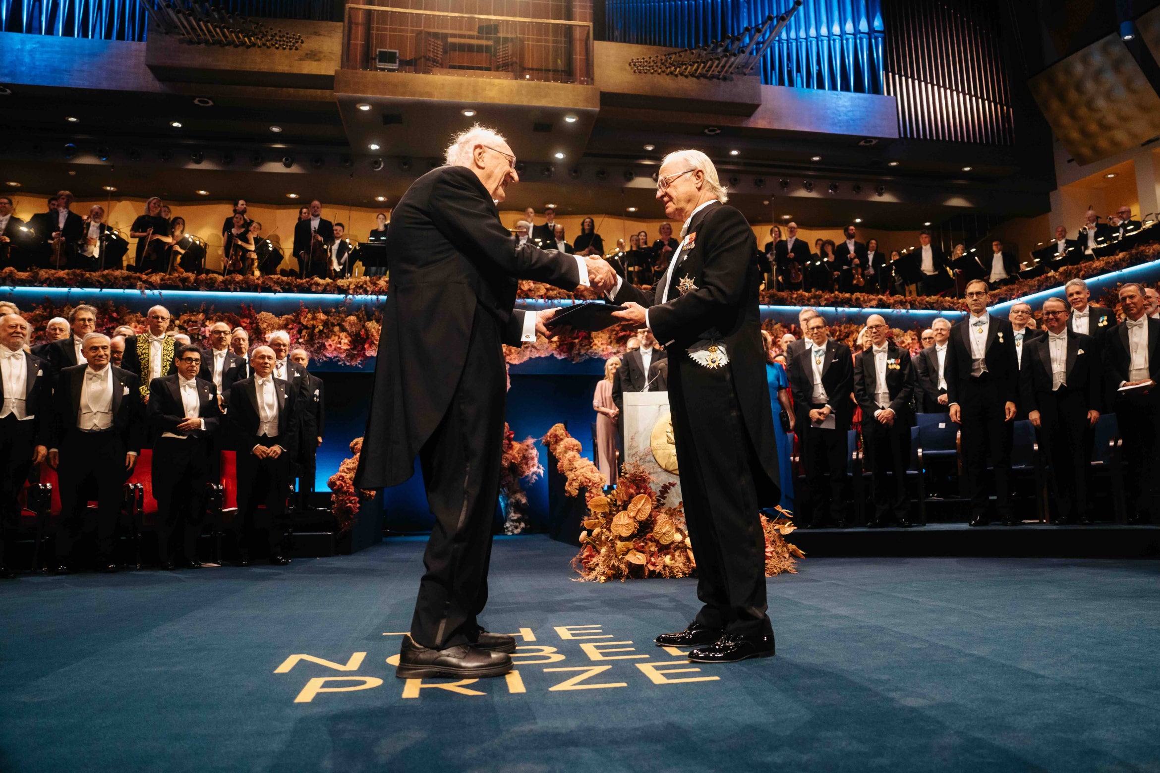 man receiving Nobel Prize in Physics