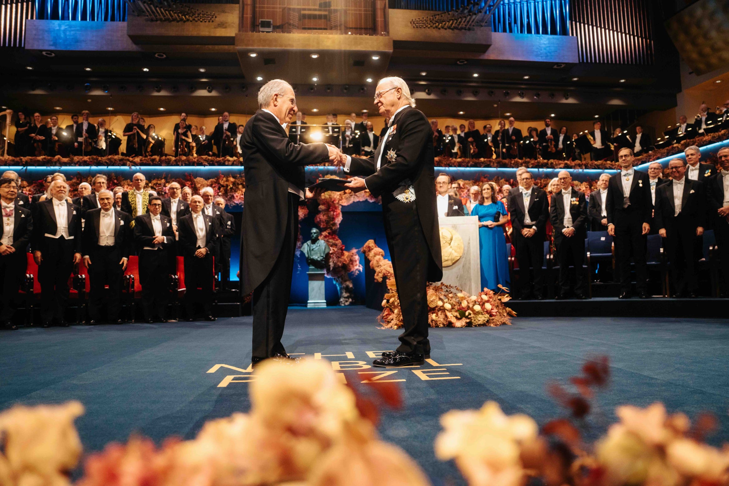 man receiving Nobel Prize in Physics