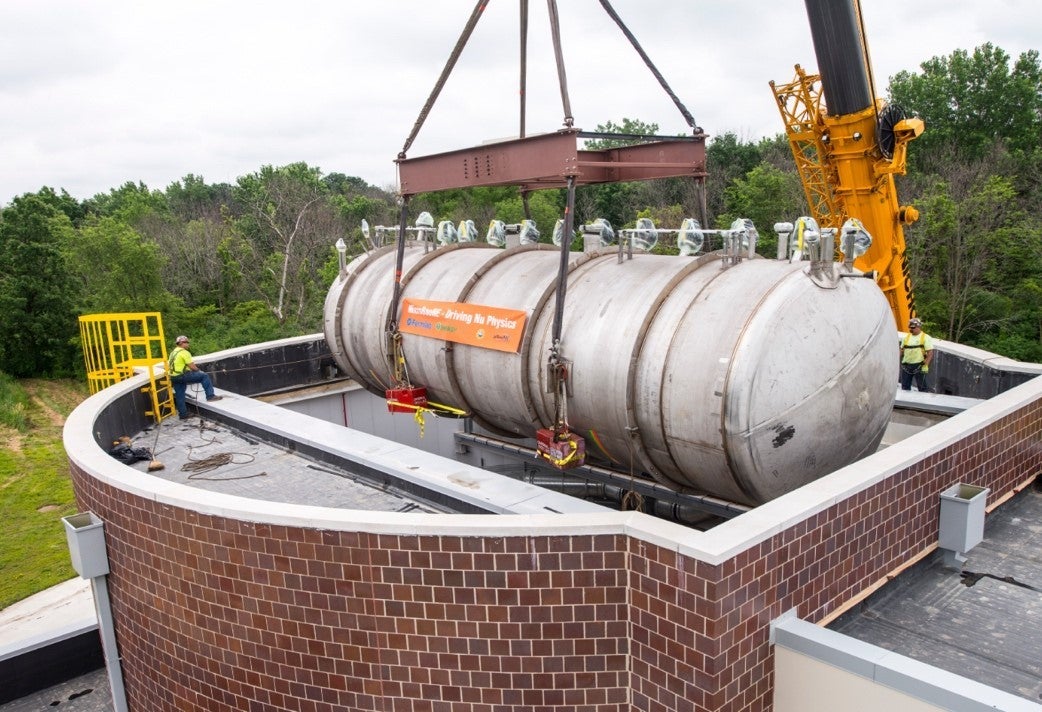 photo of detector being lowered