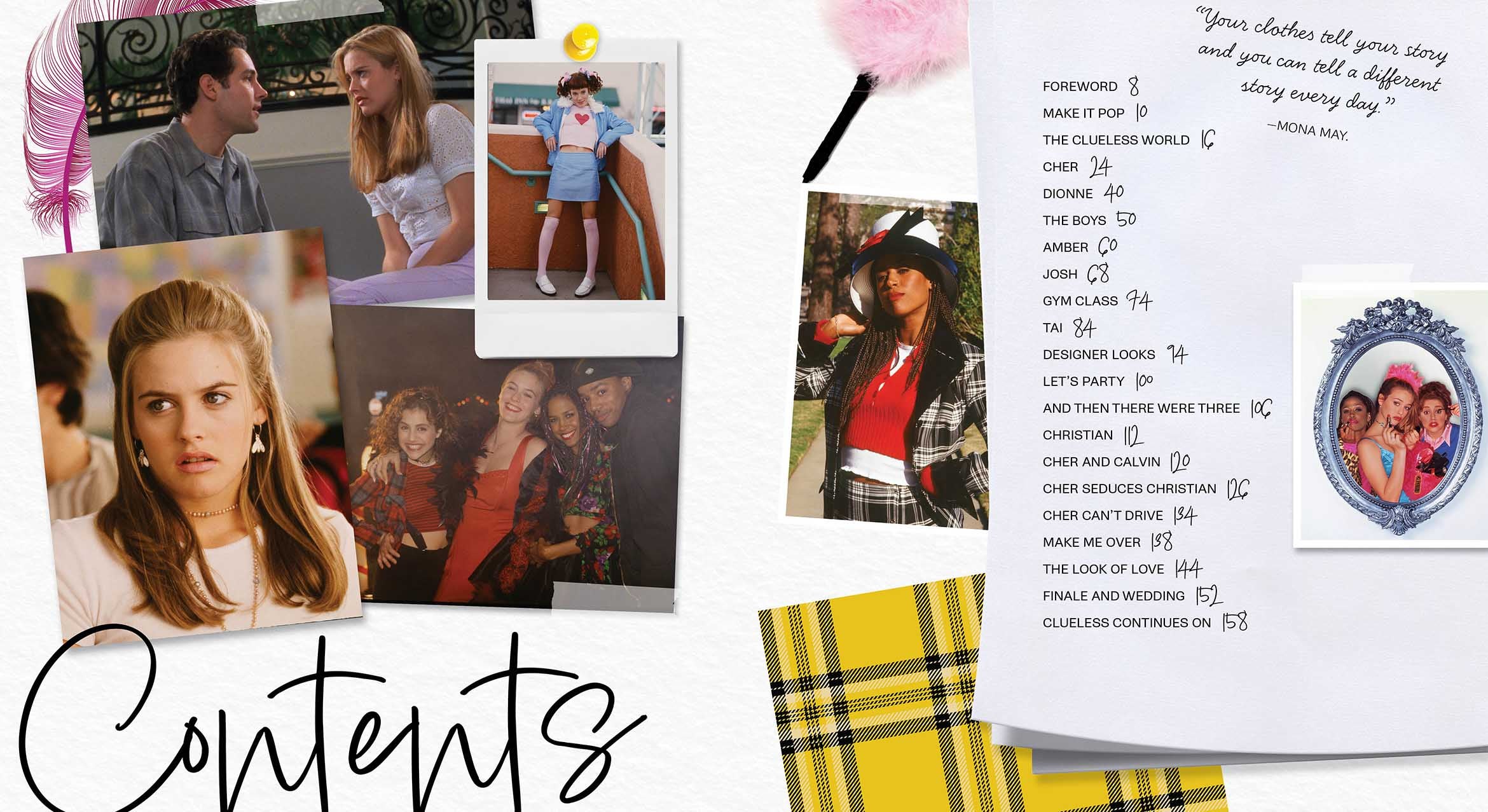 The table of contents from Mona May's book, “The Fashion of Clueless”