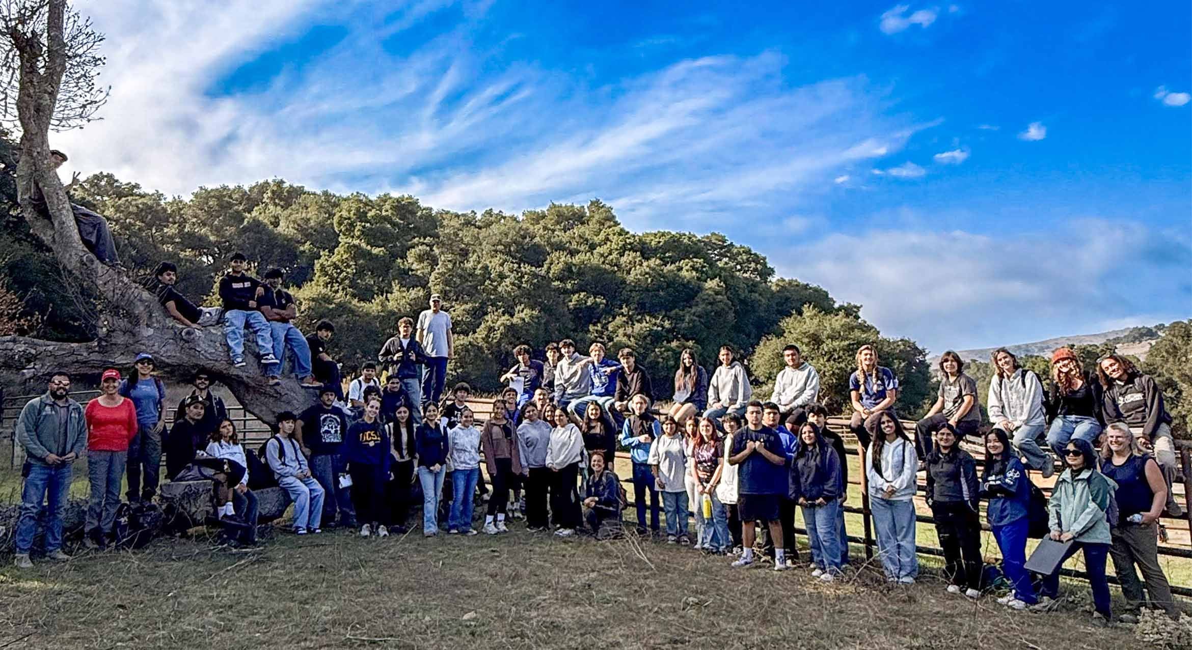 a group photo outside of educators, mentors and students in environmental education