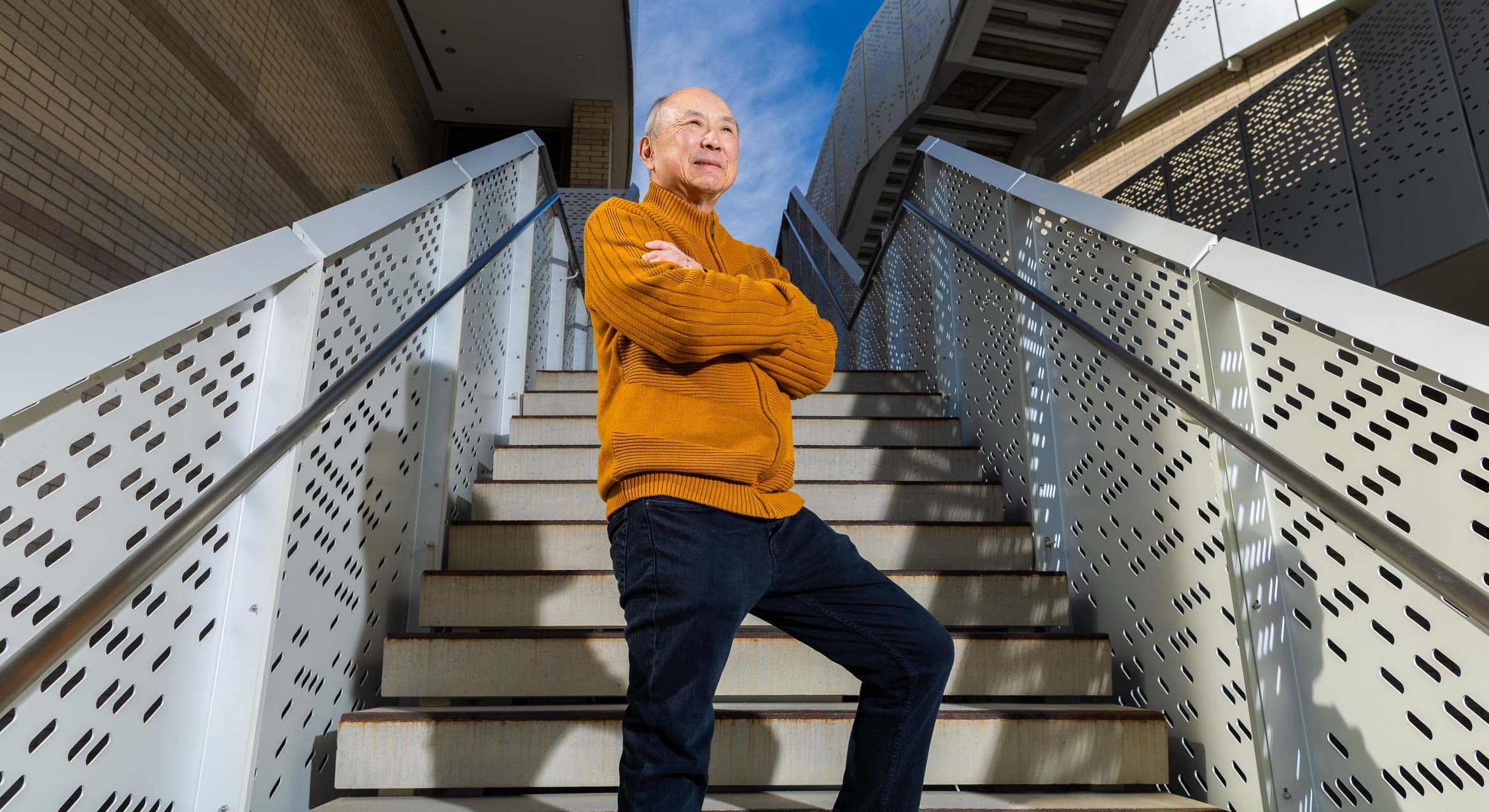 color portrait photograph of Distinguished Professor Emeritus of English Alan Liu
