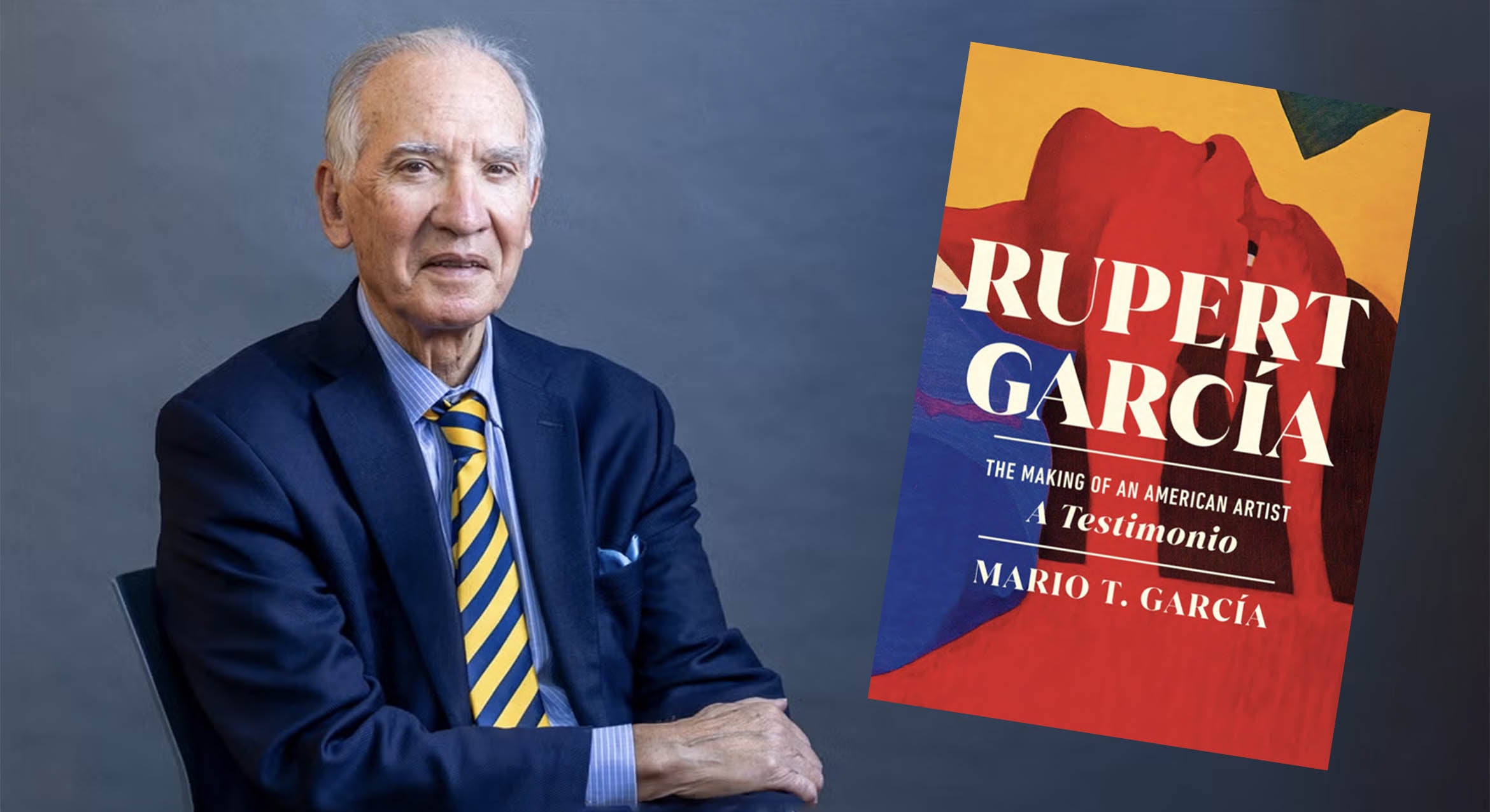 color photograph of mario garcia with the cover of his new book