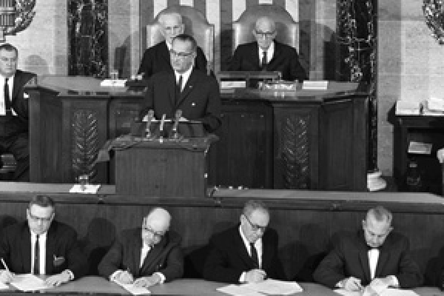 LBJ Giving State of the Union Address Jan. 1964